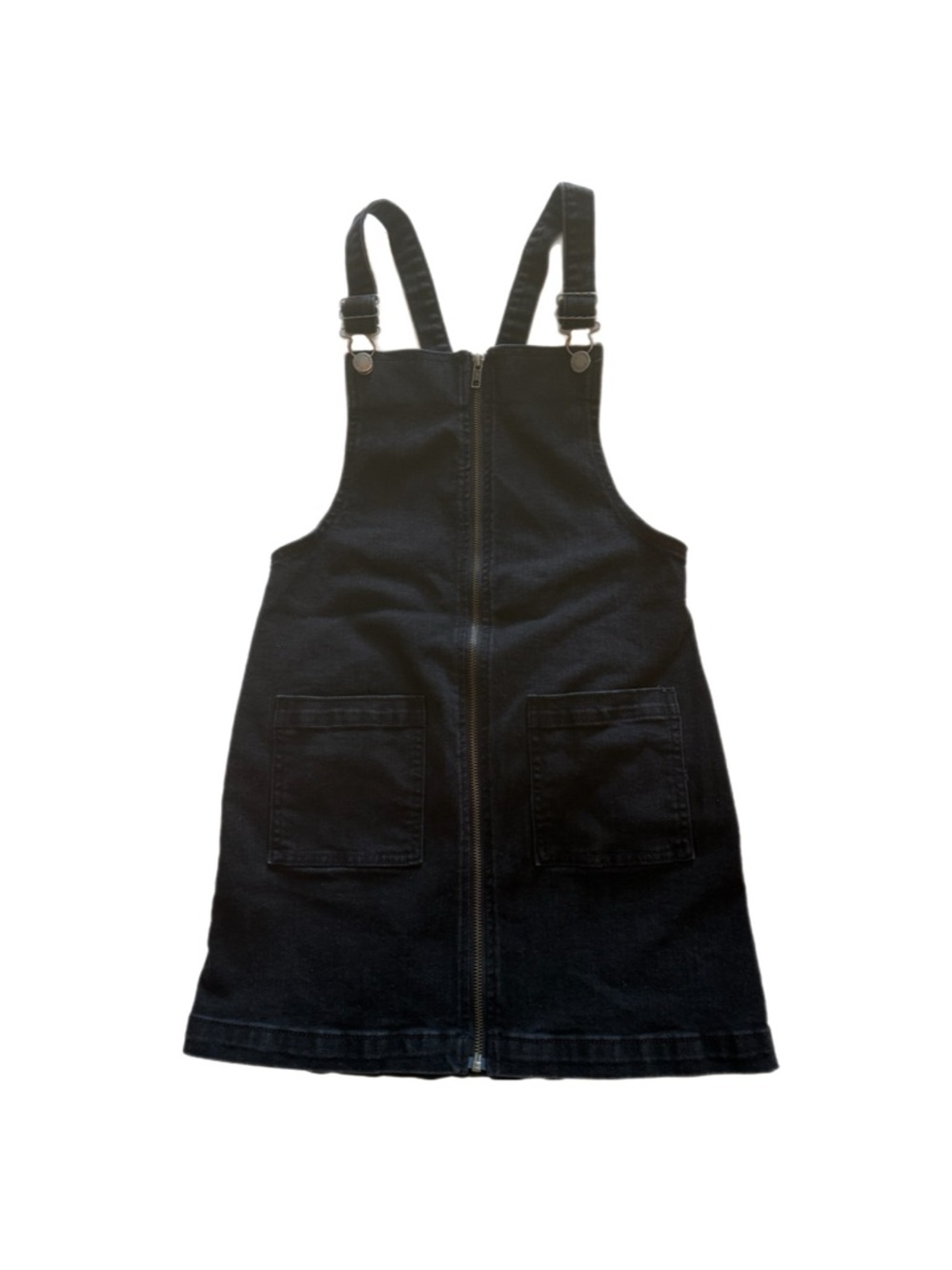 Art Class Black Cotton-Blend Denim Overall Dress Size L (10/12) Whimsigoth